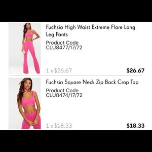 Pink pants set